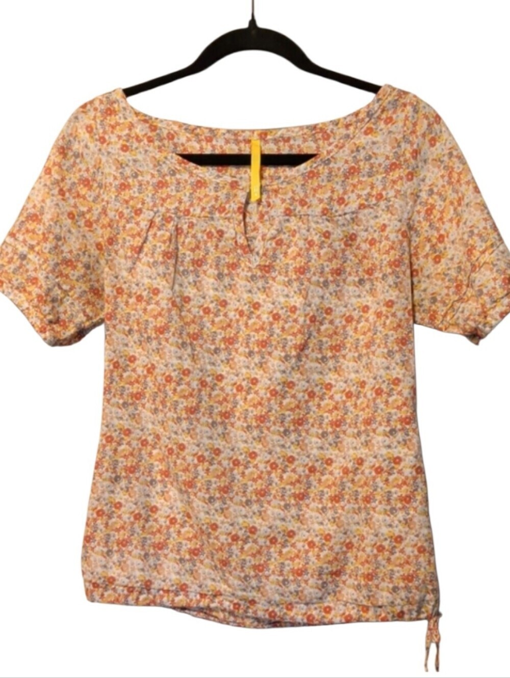 Lole Orange Multi Floral Short-Sleeve Tee Size 4